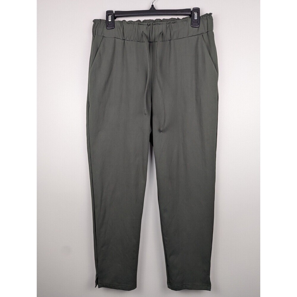 Joie Women's Stretchy Knit Pull On Pants M Elastic Waist Drawstring Olive Jogger